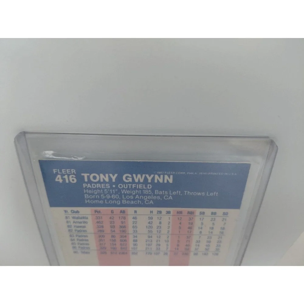 1987 Fleer Glossy #416‎ Tony Gwynn PSA 8 Mr. Padre HOF